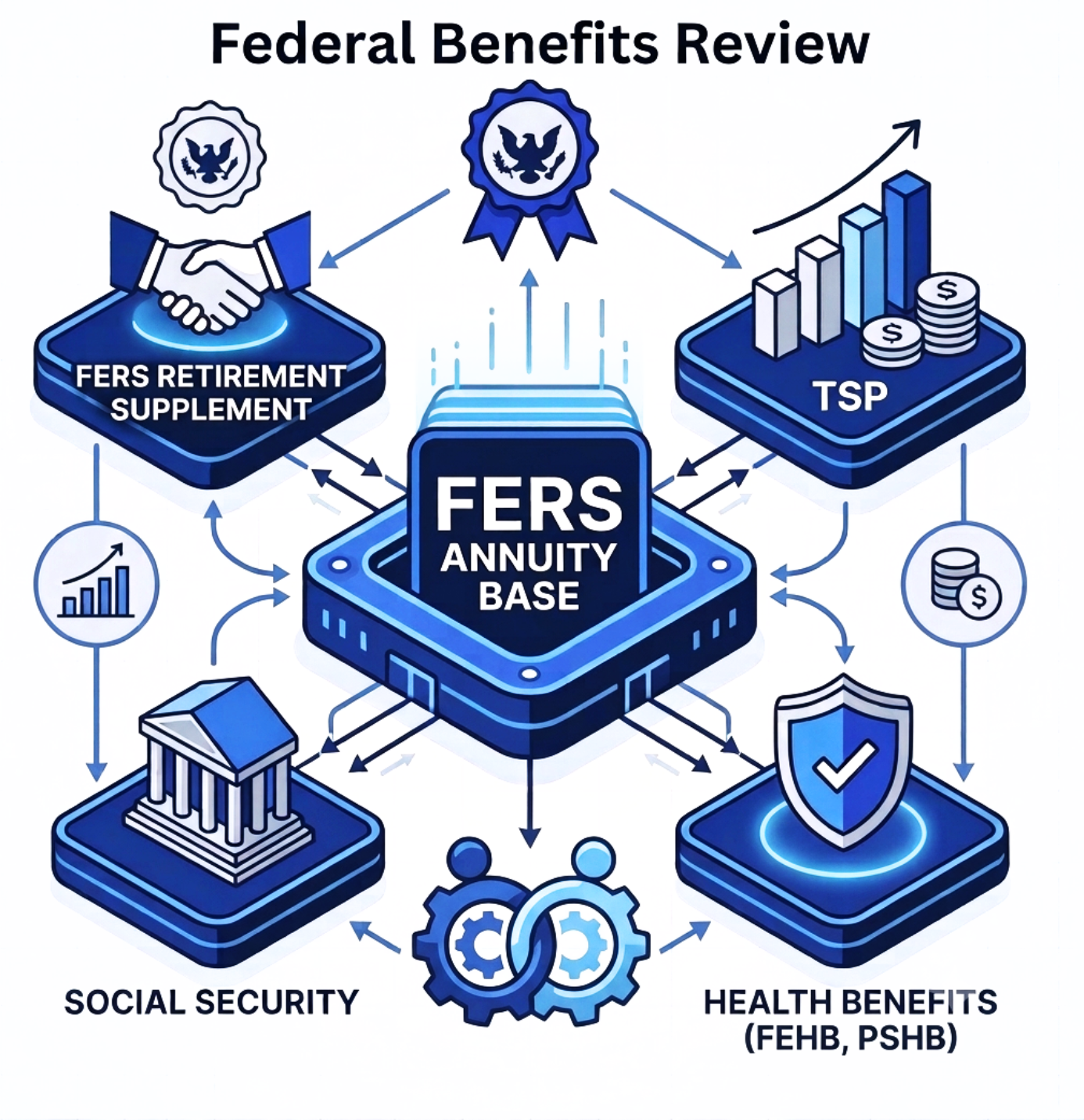 Federal employee reviewing retirement benefits paperwork.